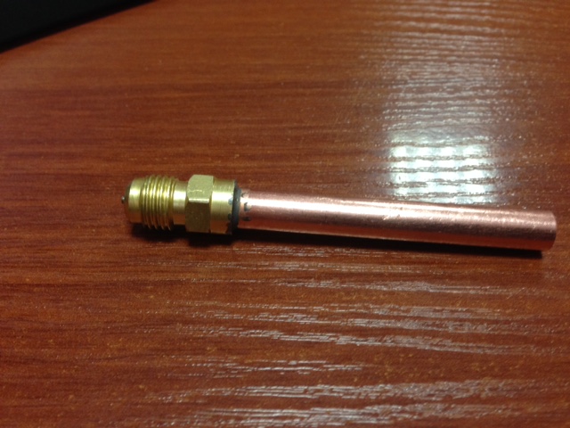 Клапан Шредера SAE 1/4 с медной трубкой 3/8"(9.52)